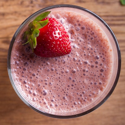 Close-up of strawberry smoothies