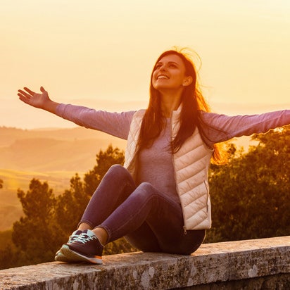 Woman practicing wellness